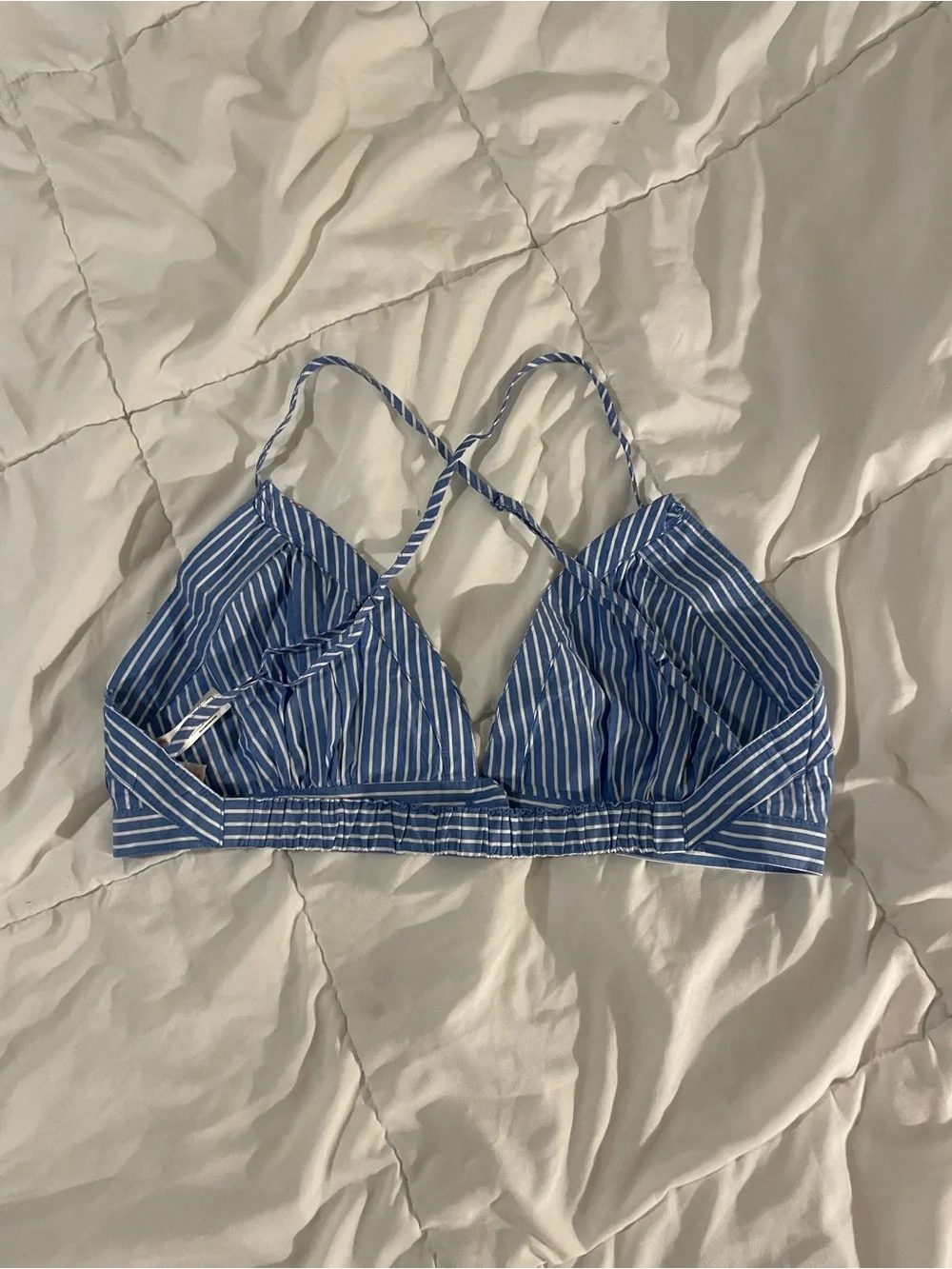 Anthro Blue and White Bralette